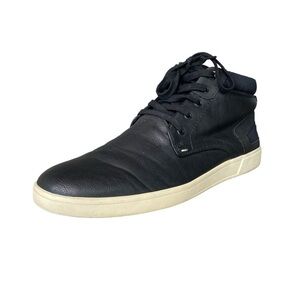 Steve Madden Black Forsyth Vegan Leather Runner Sneaker Lace Up Ankle Shoe 12